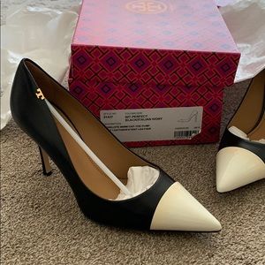 Tory Burch two-tone Penelope pump, Black and Ivory